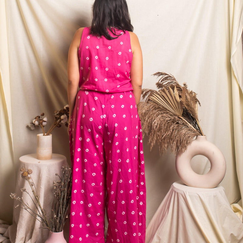 Pink Bandhani Cotton Jumpsuits for Women – House of Ekam