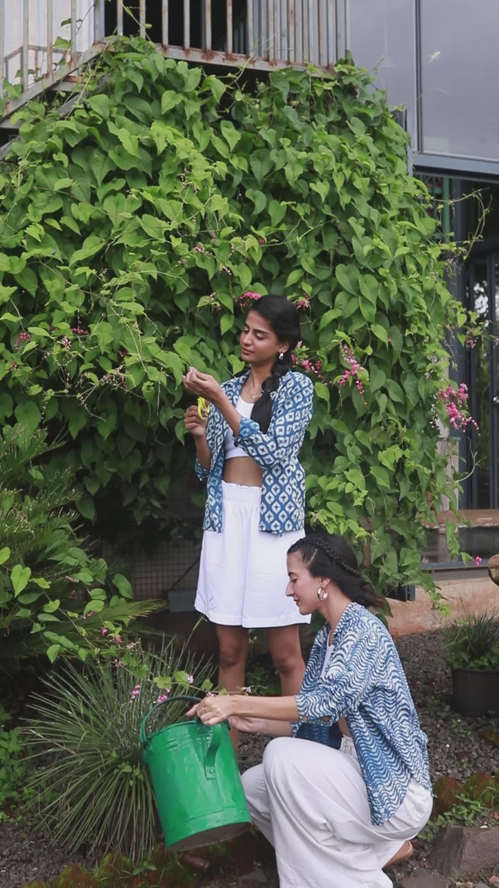 Surmaya Indigo Diamond Shirt